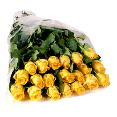 20 szál sárga rózsa kötegben